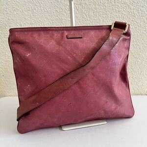 Gucci Rose Pink GG Monogram Shoulder Bag with Gold Hardware